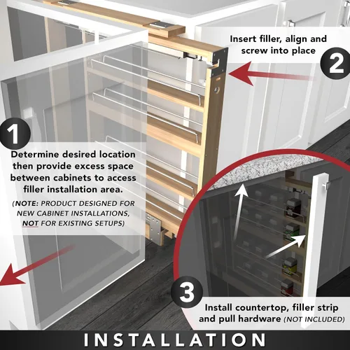 Miniatura 6 de Rev-A-Shelf Organizador de pared extraíble para armario de cocina, organizador de despensa deslizante con cierre suave en varios tamaños, madera