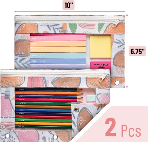 Miniatura 2 de Mr. Pen - Estuche para lápices de 2 piezas - Estuche con cremallera para lápices para carpeta de 3 anillas