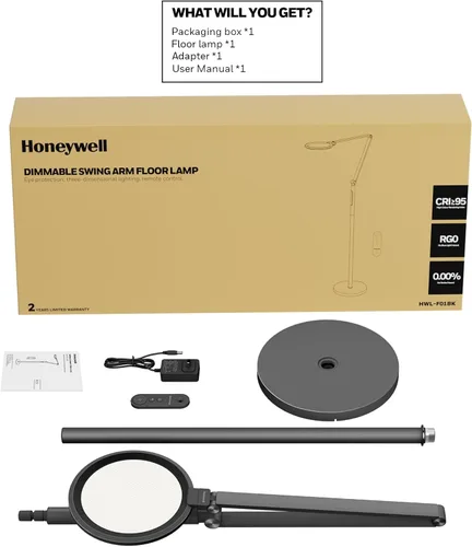Miniatura 7 de Honeywell lámpara LED de pie - F01BK Sunturalux™ Luz de pie regulable para cuidar los ojos con control remoto, lámpara alta ajustable en 5