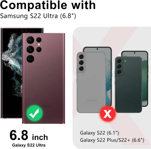 Miniatura 2 de Btscase Funda para Samsung Galaxy S22 Ultra 5G, patrón de mármol 3 en 1, resistente a prueba de golpes, cuerpo completo, policarbonato duro