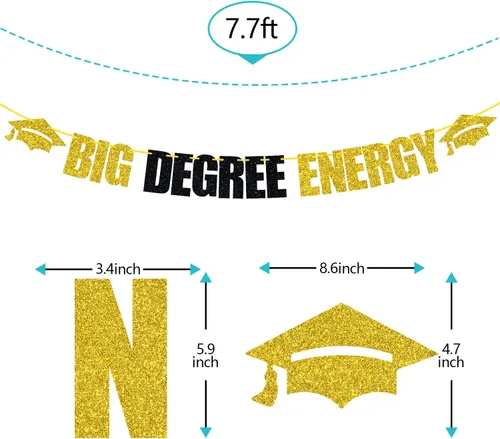 Miniatura 2 de Cartel de energía de gran grado, clase de 2026/felicitaciones, licenciatura/maestría, doctorado, suministros de decoración de fiesta de graduación