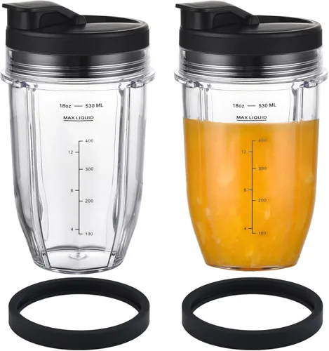 Miniatura 10 de Vasos de licuadora aptos para Ninja, piezas de repuesto de vasos de 16 onzas con tapas, accesorios de licuadora compatibles con Nutri Ninja Auto IQ