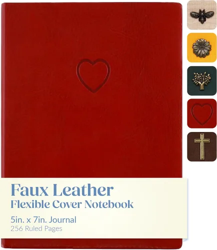 WORLD TRAVELER Cuaderno de diario – 5 x 7 pulgadas, 256 páginas rayadas, de piel sintética, con forro en blanco, cuadernos de tapa dura para diario
