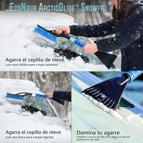Miniatura 2 de EcoNour Cepillo de nieve para automóvil de 27" y raspadores de hielo para parabrisas de automóvil (paquete de 2) Cepillo de nieve con cabezal