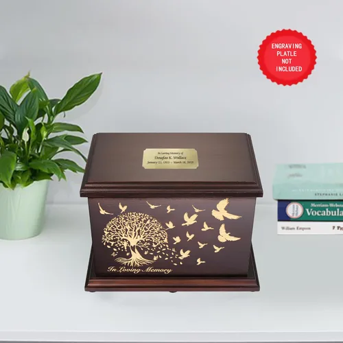 Miniatura 6 de Urnas conmemorativas de cremación para cenizas humanas, hombres y mujeres, caja de urnas de madera y ataúd para cenizas, hombres, mujeres y niños