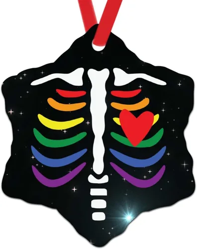 Desfile del Orgullo LGBT Gay Adorno de Navidad Orgullo Arco Iris Corazón LGBT Decoración de Navidad Recuerdo Igualdad de Género Arco Iris Orgullo