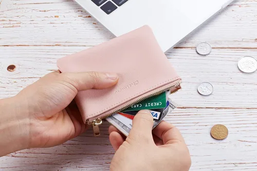 Miniatura 4 de Chelmon - Monedero de piel auténtica con zíper para hombre y mujer