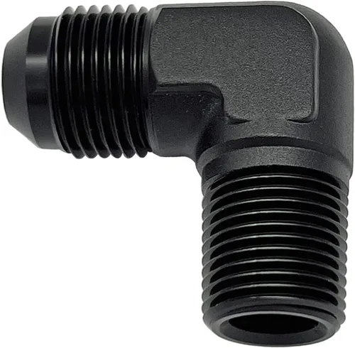 Miniatura 15 de Adaptador de tubo de manguera de combustible de aluminio recto 16AN acampanado a 3/4" NPT macho Unión de rosca negro