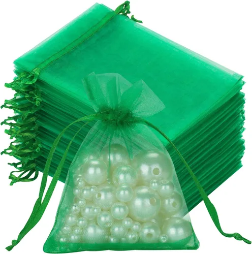 Miniatura 30 de joycraft 50 bolsas de organza amarillo limón – 2.7 x 3.5 pulgadas, bolsa de malla transparente para joyas, pequeña bolsa de favor de fiesta