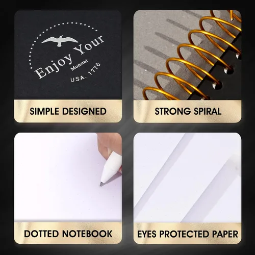 Miniatura 3 de Cuaderno de cuadrícula de puntos en espiral de 8.5 x 11 pulgadas, cuaderno grande de papel punteado, 210 páginas, cuaderno de espiral de tapa dura