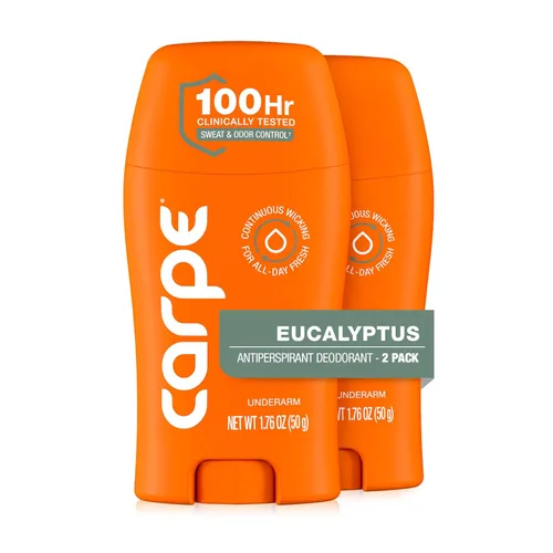 Carpe Antitranspirante y desodorante para axilas, antitranspirante de fuerza clínica con aroma de eucalipto totalmente natural, combate la