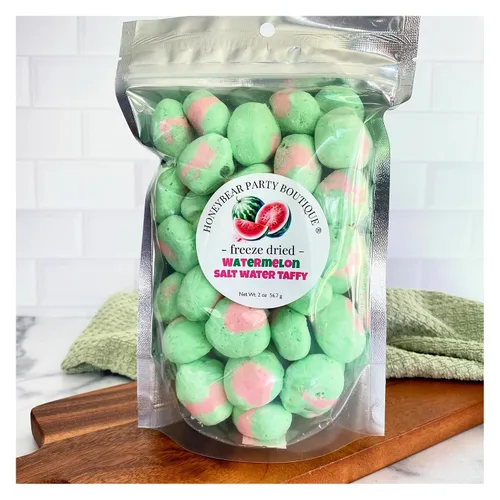 Caramelos liofilizados - Caramelo de sandía - Caramelo de agua salada de sandía (bolsa de 2 onzas)