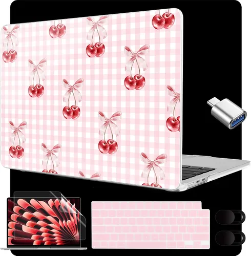 Miniatura 32 de MEEgoodo Funda para MacBook Air M5/M4/M3/M2 de 15 pulgadas 2026 2025 2024 2023, funda compatible con el modelo (A3448/A3241/A3114/A2941)