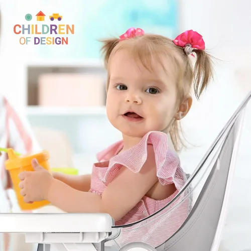 Miniatura 9 de Silla alta de Children Of Design - Trona de bebé 6 en 1 no reclinable para bebés y niños pequeños, madera moderna, fácil de limpiar, bandeja