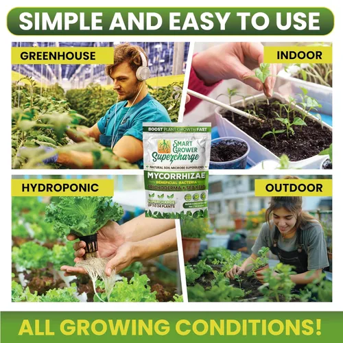 Miniatura 8 de Hongos micorrízicos con bacterias beneficiosas, tricoderma, algas marinas, melaza, yuca, Smart Grower Supercharge Potenciador de raíces de plantas