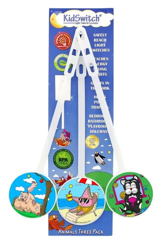 Miniatura 9 de Kidswitch Extensor de interruptor de luz para niños (paquete de 3, tema de dinosaurio) - Extensión de interruptor de palanca que brilla