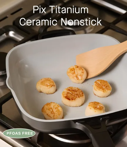 Miniatura 8 de USELUCK Sartén de 10.5 Pulgadas (3.8QT) con Tapa de Cerámica, Sartén Antiadherente de Cerámica, Sartén de Cocina Profunda de Aluminio Fundido