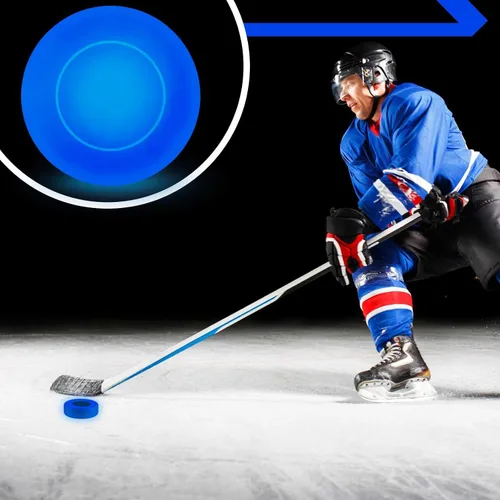 Miniatura 6 de Deekin Disco de hockey sobre hielo que brilla en la oscuridad, discos de fiesta de piso, disco de hockey callejero a granel para jóvenes y adultos