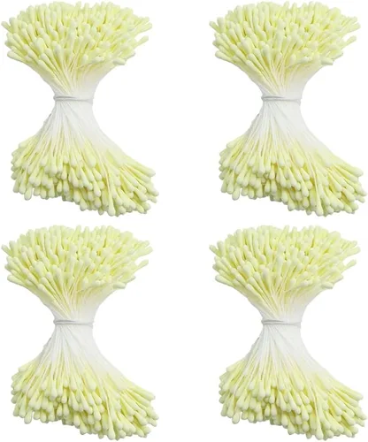 Miniatura 13 de HAHIYO 1000 piezas de 0.039 in negro perla doble cabeza flor Pistilo para hacer flores, decoración de álbumes de recortes, mini hecho a mano