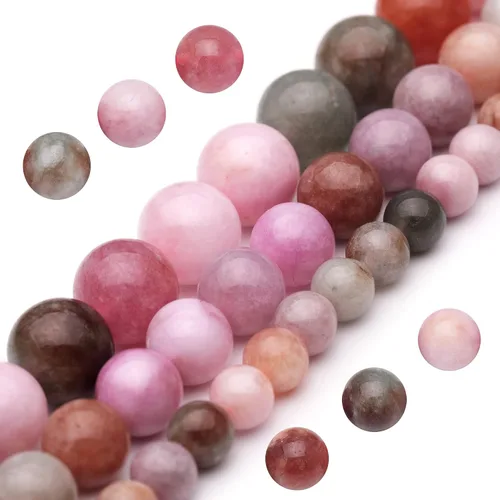 Miniatura 6 de Youngbling Cuentas de jade natural para hacer joyería, cuentas de jade verde pulido de 8 mm redondas y lisas, piedra auténtica para pulseras