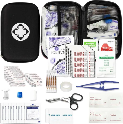 Miniatura 11 de Kit de primeros auxilios para automóvil de 276 piezas, tamaño de viaje, para viajes de negocios, kit compacto de primeros auxilios de emergencia