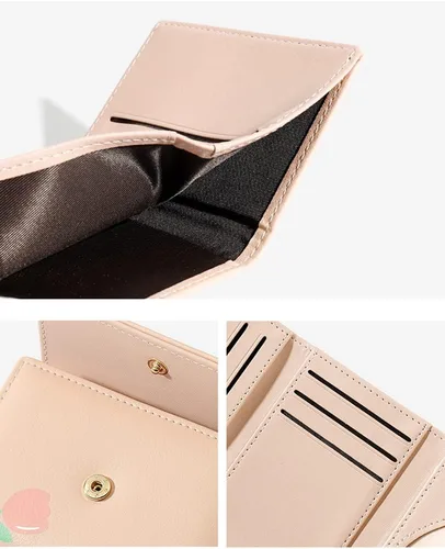 Miniatura 3 de Belsmi Billeteras pequeñas y delgadas de cuero para mujer, Estilo A - Amarillo, Lindo