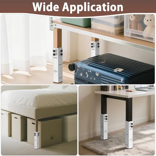 Miniatura 6 de 4 elevadores de cama de acero al carbono de 3.15 pulgadas de diámetro, elevador de cama de metal alto para dormitorio universitario, marco de cama