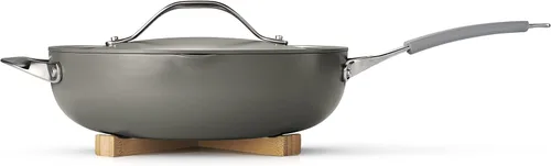 Miniatura 2 de Juego de sartenes todo en uno Tramontina Plus, sartén de cerámica antiadherente de 5 cuartos con tapa, inserto para cocinar al vapor, utensilios