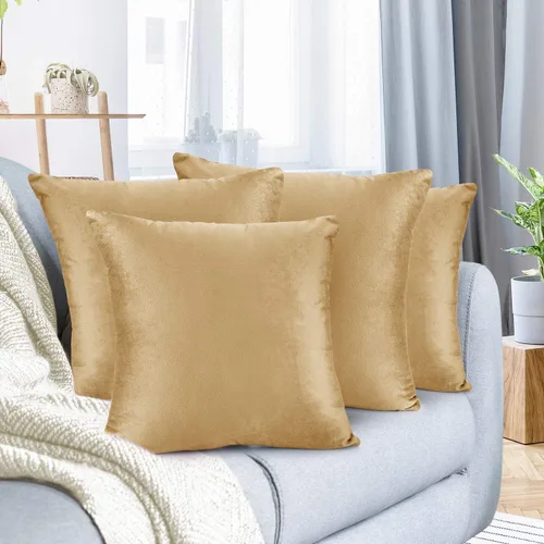 Nestl Fundas de cojín decorativas de terciopelo suave para exterior, fundas de cojín de 18x18 pulgadas, fundas de cojín sólidas y suaves para sofá,