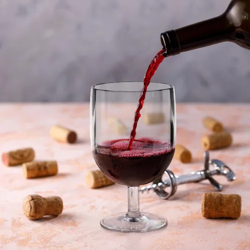 Miniatura 6 de Paquete de 8 copas de vino de plástico con tallo, copas transparentes irrompibles de 12 onzas, copas de vino reutilizables, sin BPA, a prueba