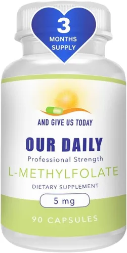 Our Daily Vites L-metilfolato 5mg/5000mcg - Suplemento activo de folato 5-MTHF - Folato de metilo de alta potencia - Apoya la energía y el bienestar