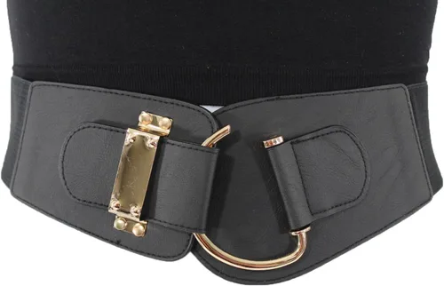 Miniatura 13 de TFJ - Cinturón ancho de moda para mujer, cintura alta, hebilla de gancho de metal dorado, talla XS, S, M, L, XL