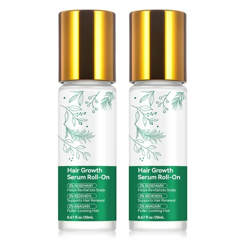 Miniatura 11 de Suero para el crecimiento del cabello roll-on con 3% de romero y redensyl, 2% AnaGain, tratamiento profesional para el crecimiento del cabello