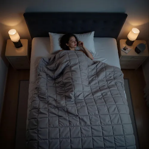 Miniatura 7 de Gkyet Manta con peso para adultos (48 x 72 pulgadas, 10 libras, gris) Manta pesada de enfriamiento suave para dormir, manta transpirable con cuentas