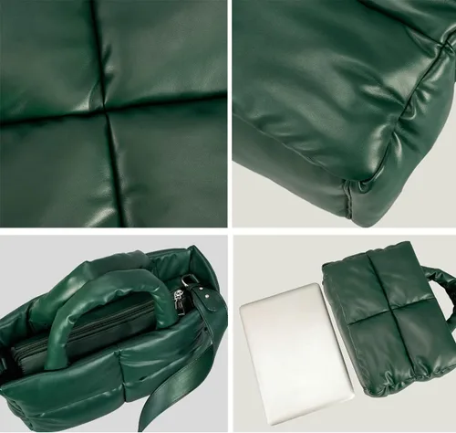 Miniatura 8 de Bolsas hobo para mujer, suaves, acolchadas, con relleno, con asa superior, cuadradas, sólidas, bolsas de mano