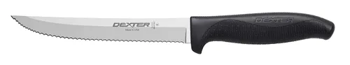 Dexter-Russell SG156SCB-PCP SofGrip 24213B Cuchillo rebanador utilitario, hoja de acero de alto carbono con borde festoneado de 6 pulgadas,