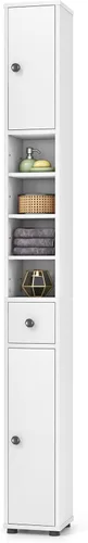 Miniatura 11 de Giantex Gabinete de Almacenamiento Delgado para Baño - Gabinete de Piso Estrecho y Alto de 71 pulgadas con 2 Puertas, 5 Estantes Ajustables, 1