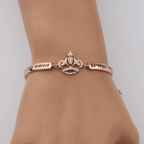 Miniatura 4 de LQRI Regalo de quinceañera Sweet 15 Gift Princess Crown Bracelet May the Dreams You Hold Dearest Be Those 15th Birthday Gift
