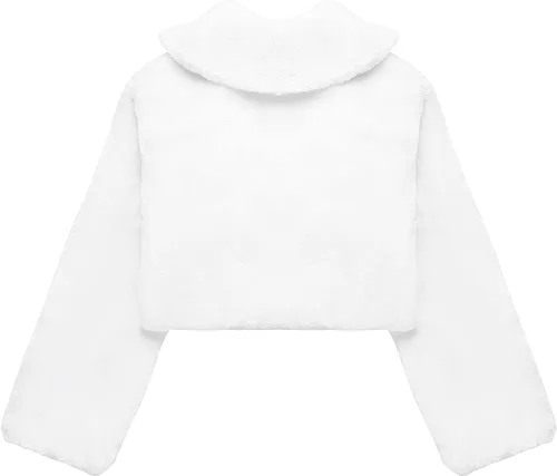 Miniatura 7 de Blulu Chal de princesa blanca de piel sintética para niñas, bolero para niñas, accesorios de princesa para fiesta, boda, vestido
