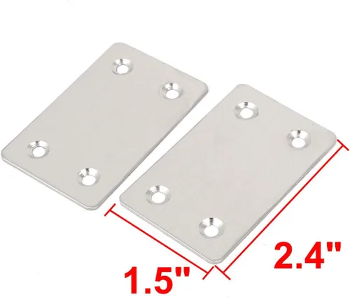 Miniatura 2 de uxcell 0.059 in de espesor de metal plano recto reparando placas fijación esquina Brace 10pcs