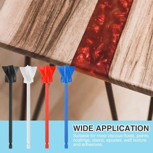Miniatura 7 de Paletas mezcladoras de resina, 4 paletas mezcladoras de pintura reutilizables, accesorio multiuso para resina, pintura, silicona, mezcla de esmalte