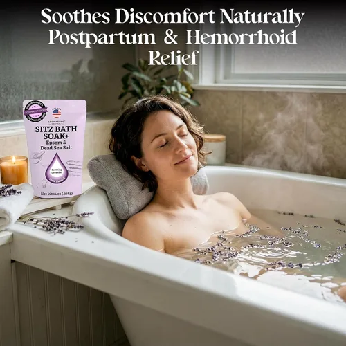 Miniatura 2 de Aromasong Sitz Bath - Remoja posparto - Fabricado en los Estados Unidos con sal del mar muerto y sales de Epsom - Ingredientes calmantes y calmantes