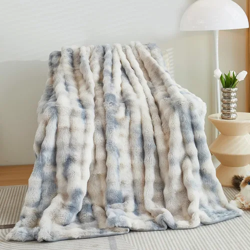 Miniatura 18 de GKXLH Manta suave y esponjosa, manta mullida para sofá, manta de felpa de piel sintética de conejo, mantas bonitas y acogedoras para mujeres, mantas