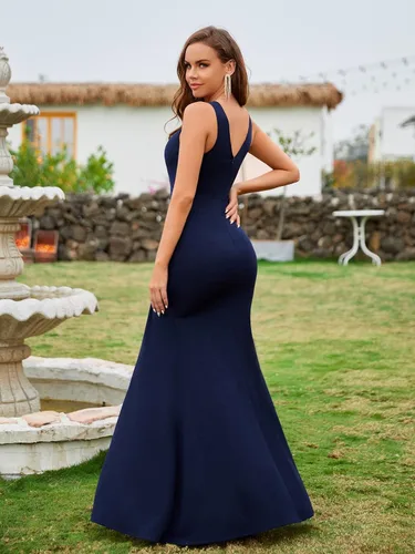Miniatura 2 de WDIRARA Elegante vestido de cóctel de noche sin mangas con cuello en V para mujer