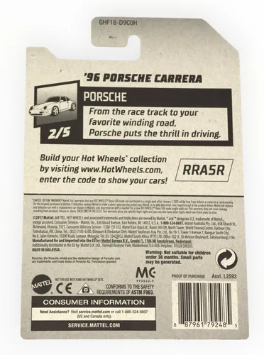 Miniatura 2 de Hot Wheels Porsche Series 2020 - Porsche Carrera '96, amarillo 72/250
