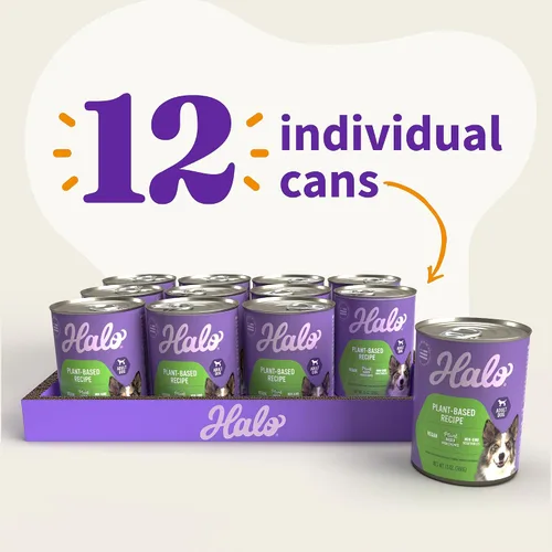 Miniatura 3 de Halo Holistic - Alimento húmedo vegano para perros, receta a base de plantas, comida enlatada para perros, salud digestiva completa, perros adultos