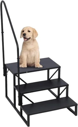 Towallmark RV 3 escalones con pasamanos, peldaños de metal para bañera de hidromasaje, escaleras portátiles para RV, escaleras de casa móvil,