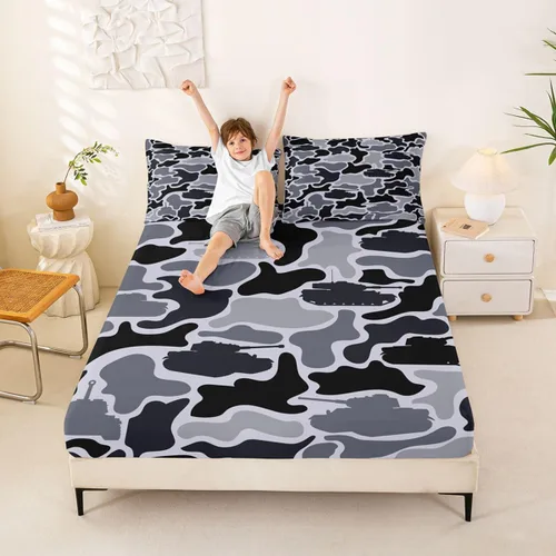 Miniatura 51 de Erosebridal Camouflage Sheets for Boys Girls Game Console Fitted Sheet,3D Gamer Controller Kids Bedding Sets Army Camo Bed Sets Twin 2 Piece