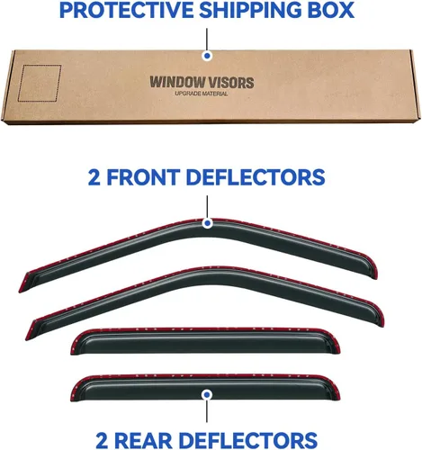 Miniatura 6 de Viseras de ventana para canal para Ford F250 F350 F450 F550 Super Duty de 1999-2016, despeje de viento para ventana lateral para 99-16 F-250 F-350
