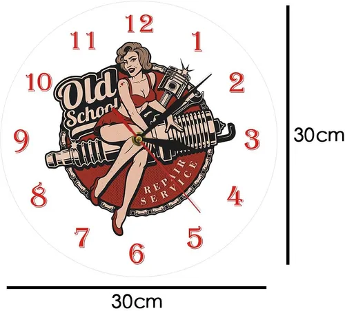 Miniatura 2 de The Geeky Days Garaje personalizado retro de la vieja escuela servicio de reparación de automóviles reloj de pared mecánico hombre cueva reloj